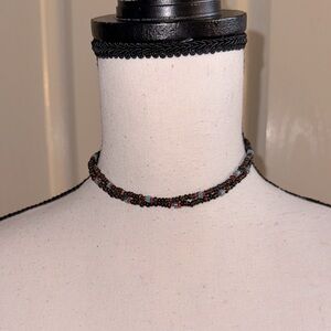 Brown Beaded Choker Necklace